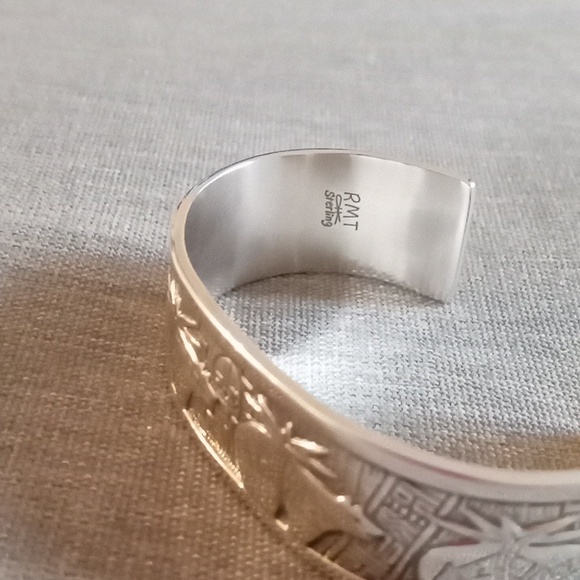 VINTAGE STERLING SILVER RODERICK TENERIO BEAR CUFF - Picture 4 of 9